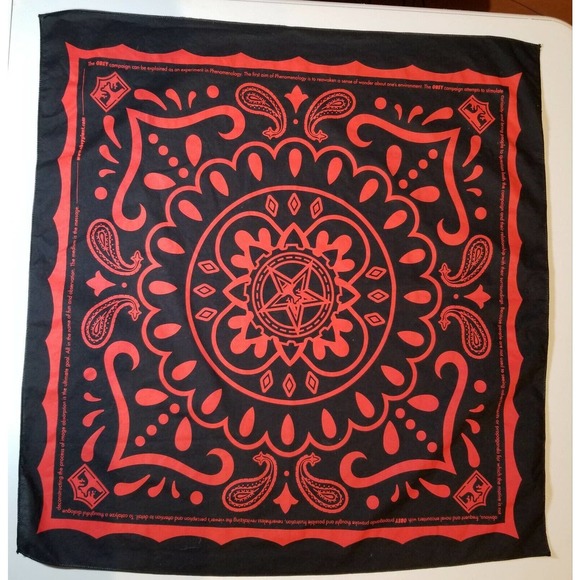 Shepard Fairey Red and Black Bandana Obey Giant Hard to Find Mandala Style - Picture 1 of 7